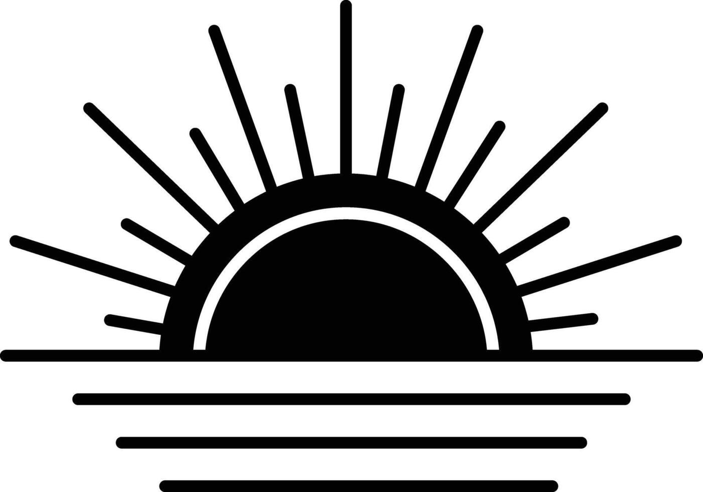 Sun solid glyph illustration vector