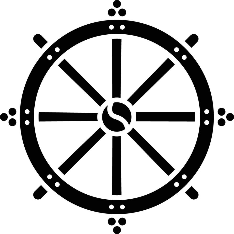 Dharma Wheel solid glyph illustration vector