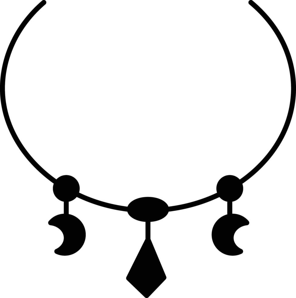 Necklace solid glyph illustration vector