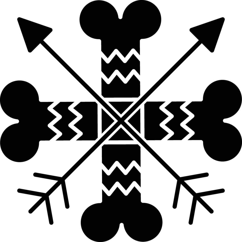 Bones solid glyph illustration vector