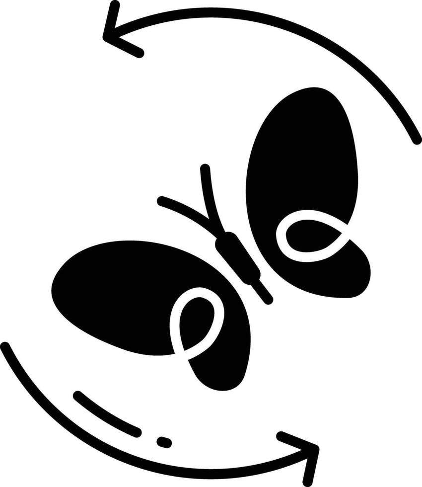 Butterfly solid glyph illustration vector