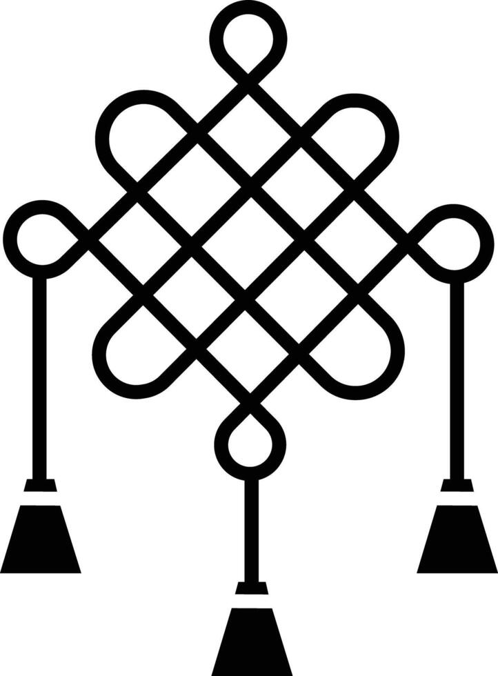 Chinese Knot solid glyph illustration vector