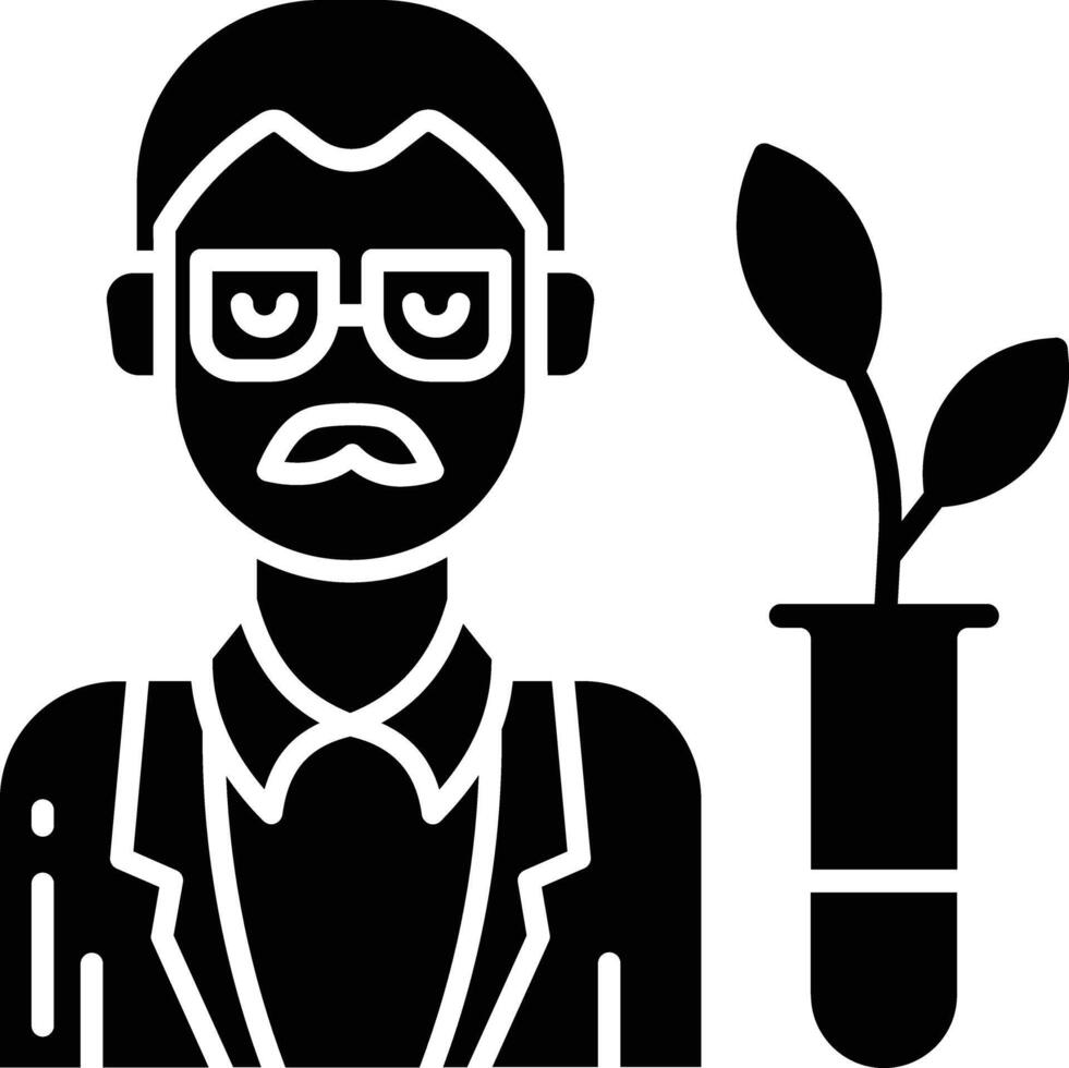Man Biologist solid glyph illustration vector