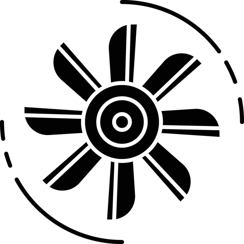 Radiator fan solid glyph illustration vector