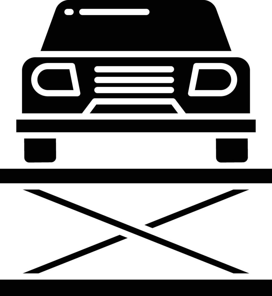 Car lift solid glyph illustration vector