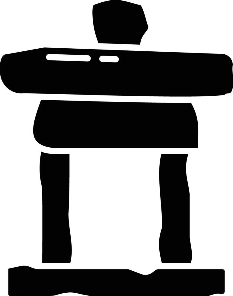 Inukshuk solid glyph illustration vector