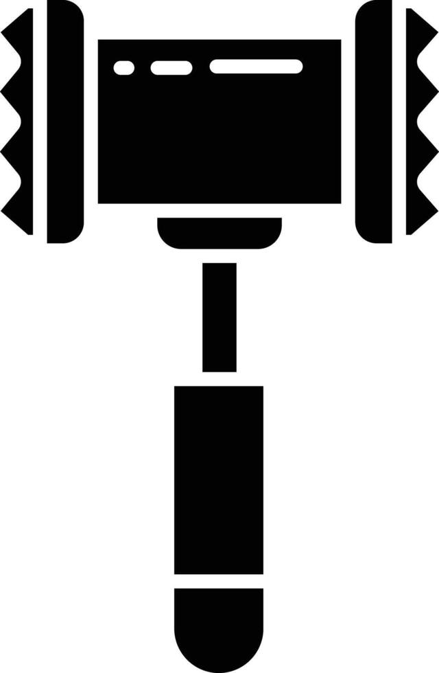 Steak hammer solid glyph illustration vector