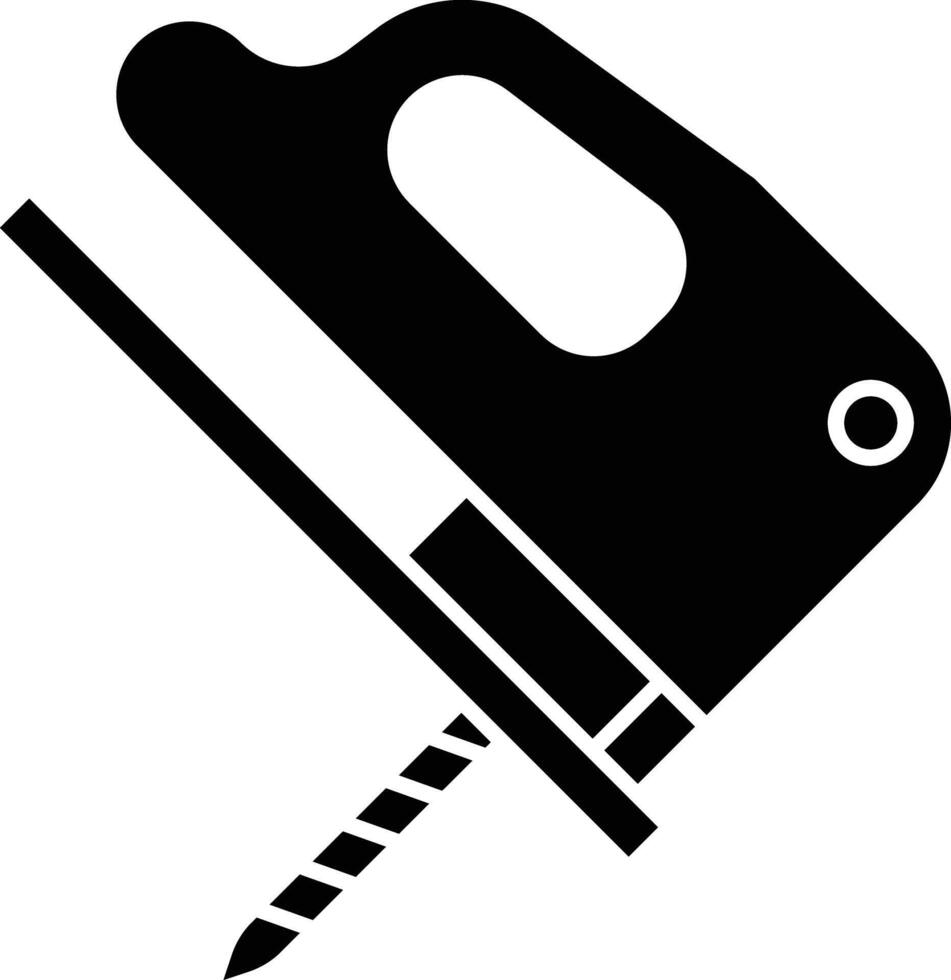 Wood drill solid glyph illustration vector