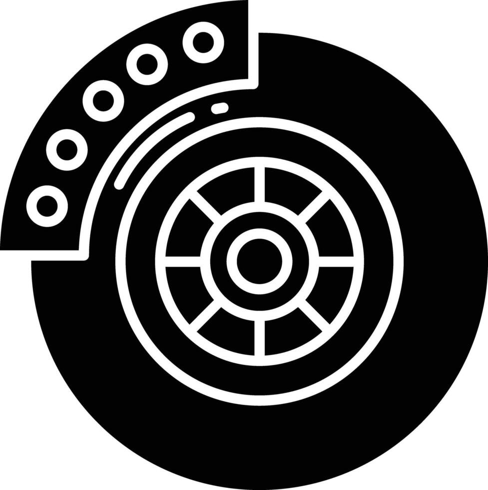 Disk brake solid glyph illustration vector