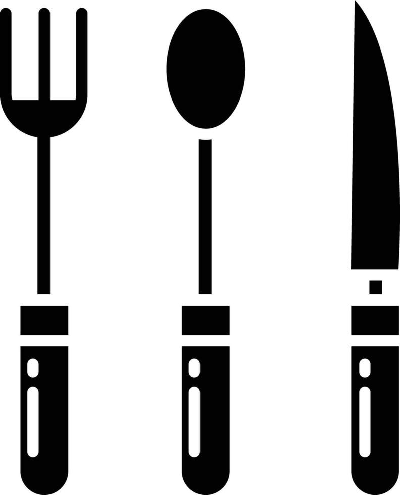 Cutlery solid glyph illustration vector