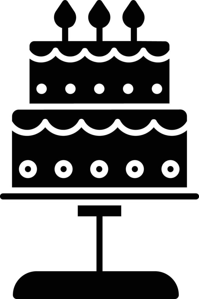 Cake solid glyph illustration vector