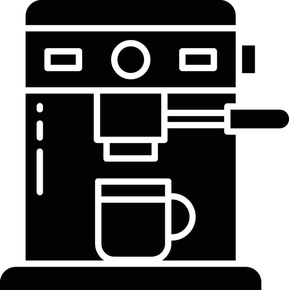 Coffee maker solid glyph illustrations vector