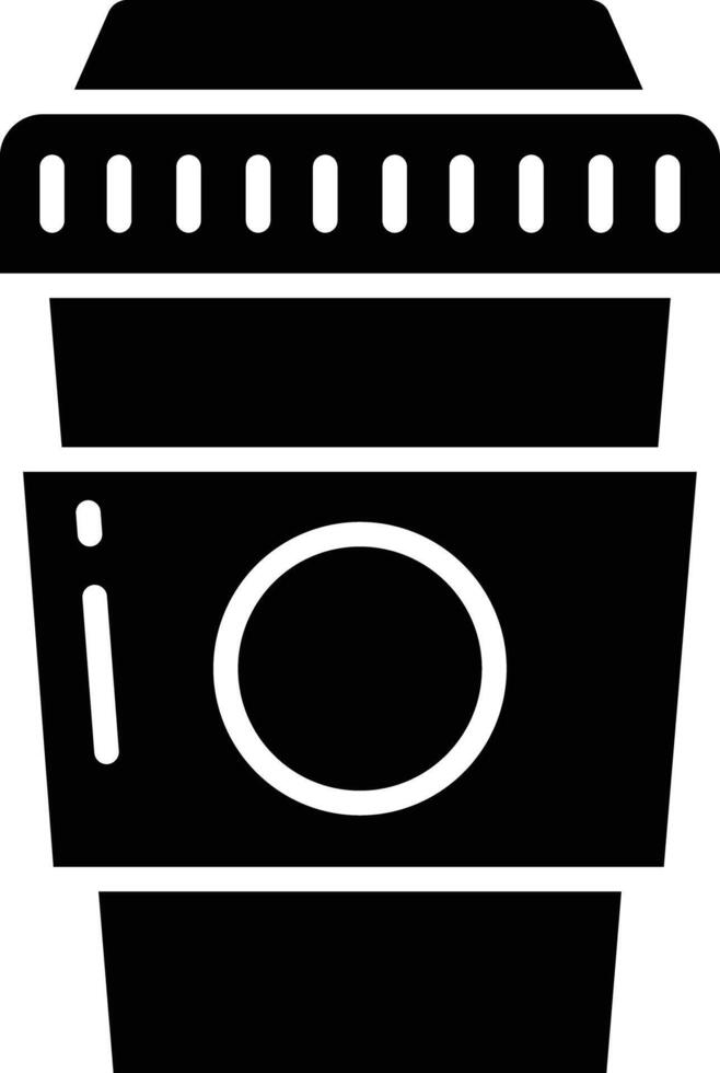Paper cup solid glyph illustration vector