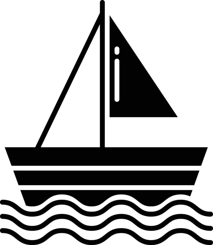 Boat solid glyph illustration vector