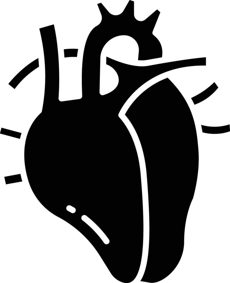 Human heart solid glyph illustration vector
