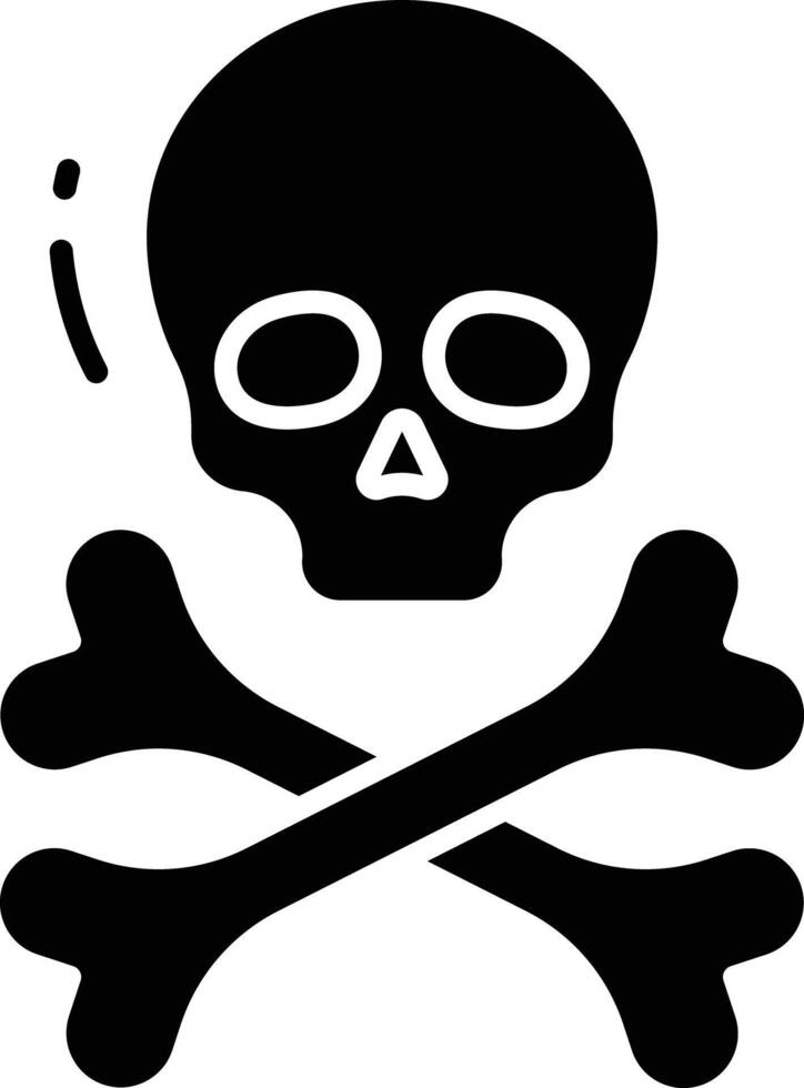 Human skull solid glyph illustration vector
