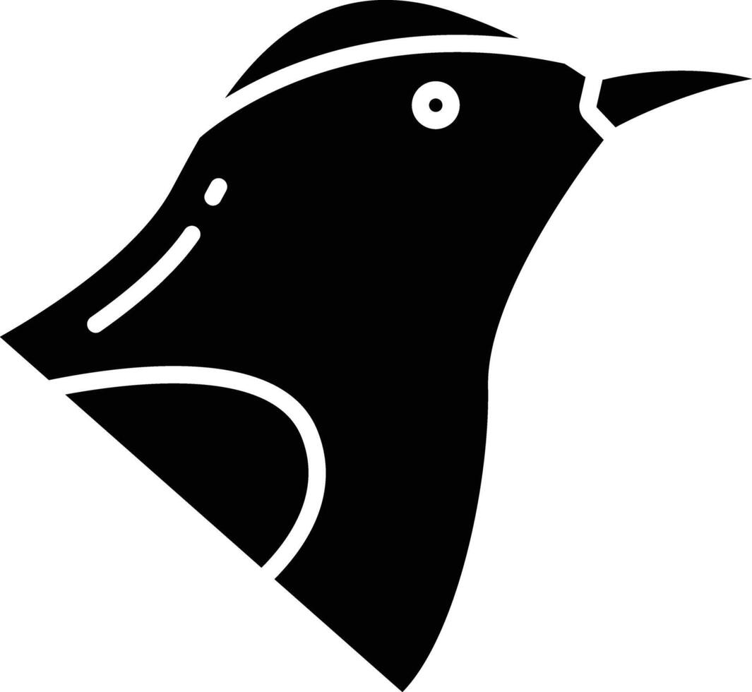 Catbird bird solid glyph illustration vector