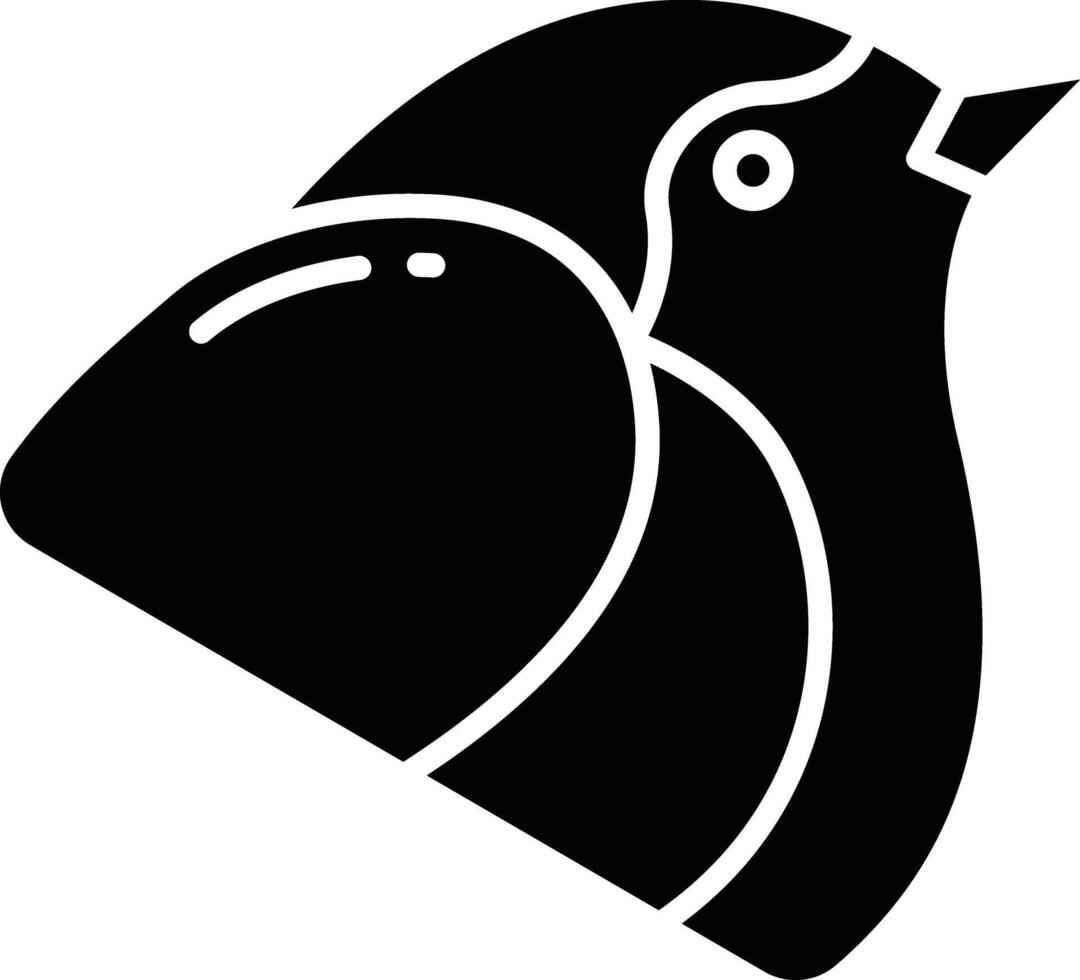 Robin bird solid glyph illustration vector
