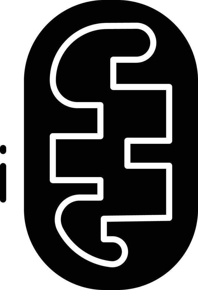 Mitochondrion solid glyph illustration vector