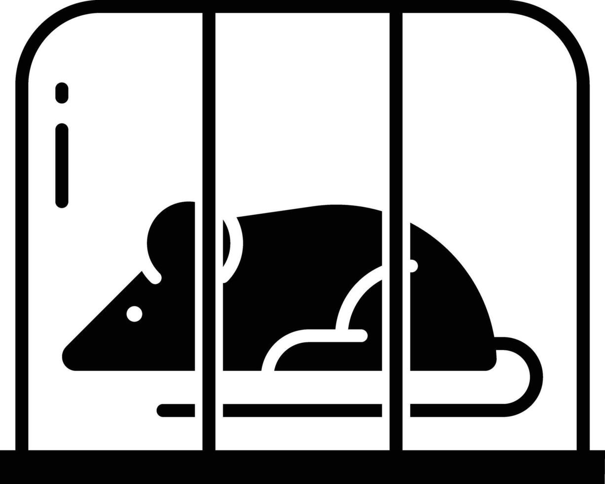 Mouse experiment solid glyph illustration vector