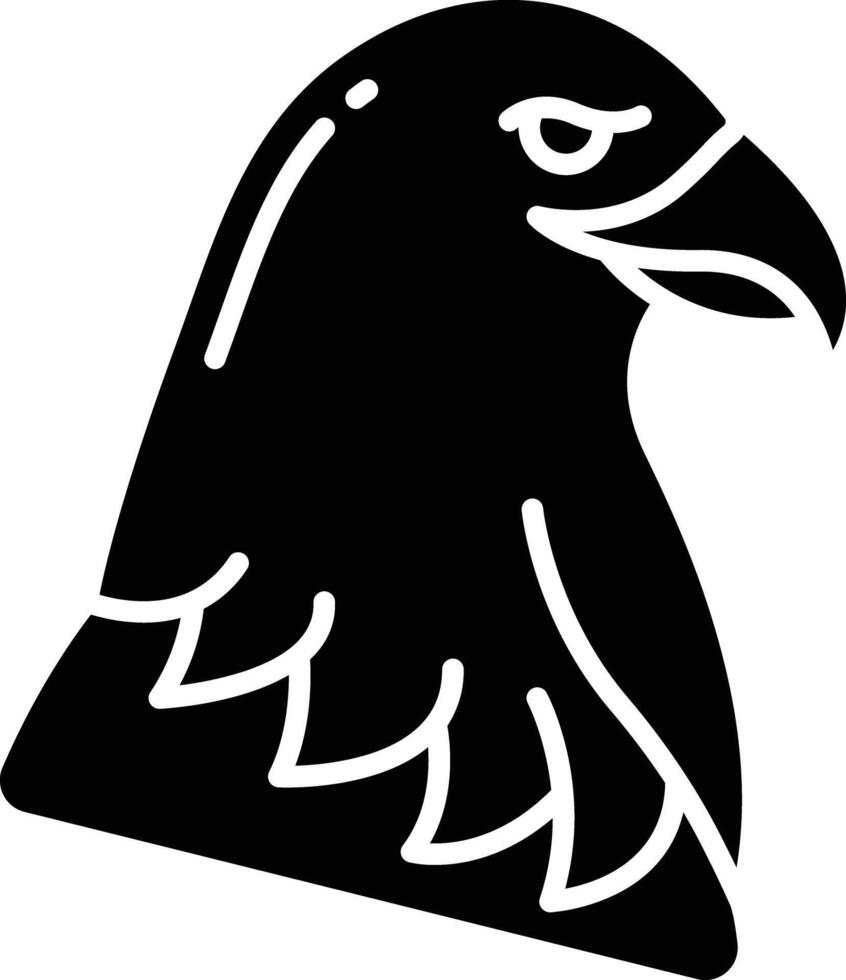 Eagle solid glyph illustration vector