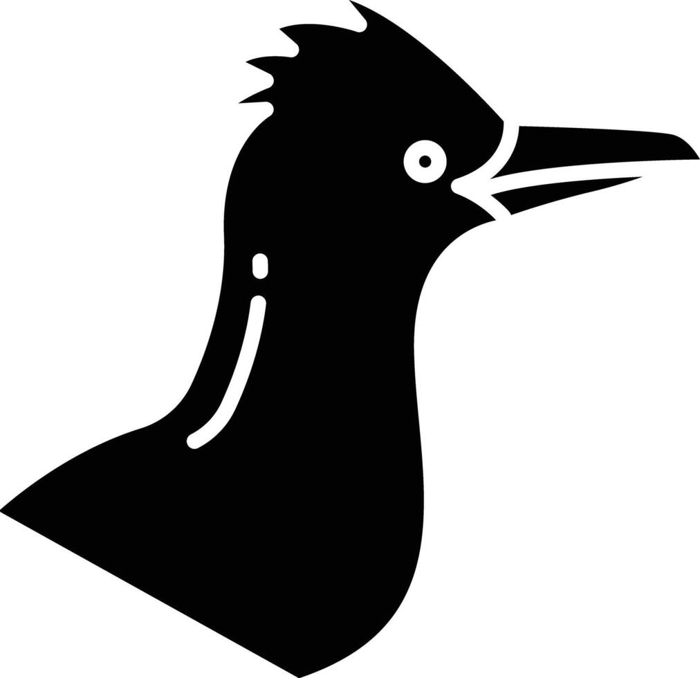 Roadrunner bird solid glyph illustration vector
