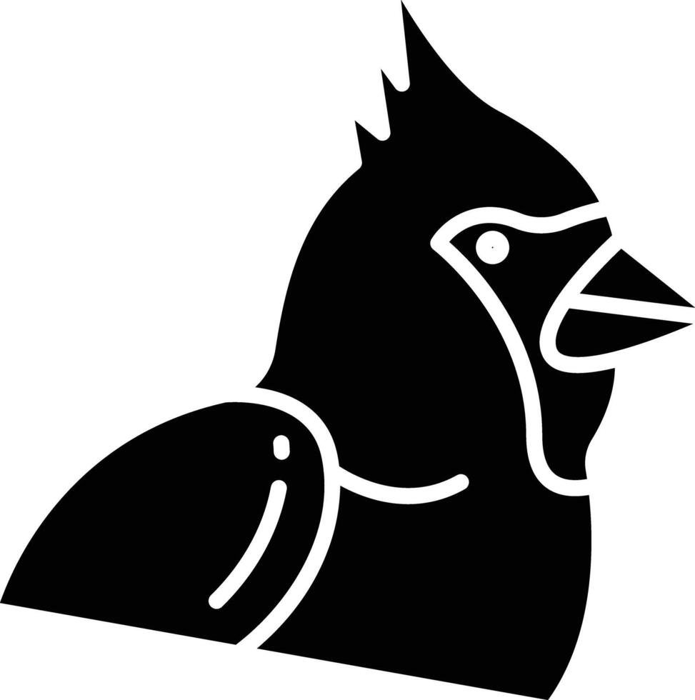 Cardinal bird solid glyph illustration vector