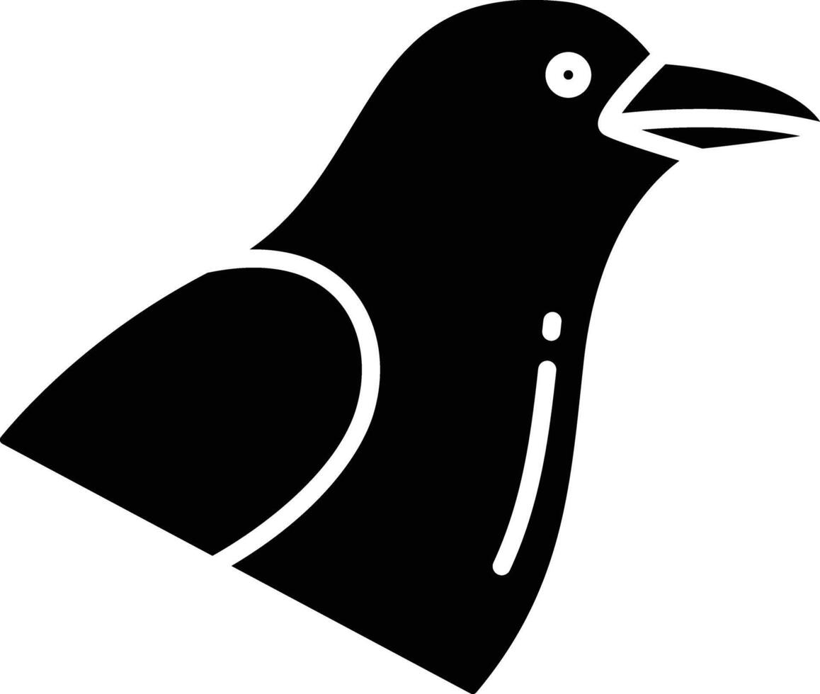 Raven bird solid glyph illustration vector