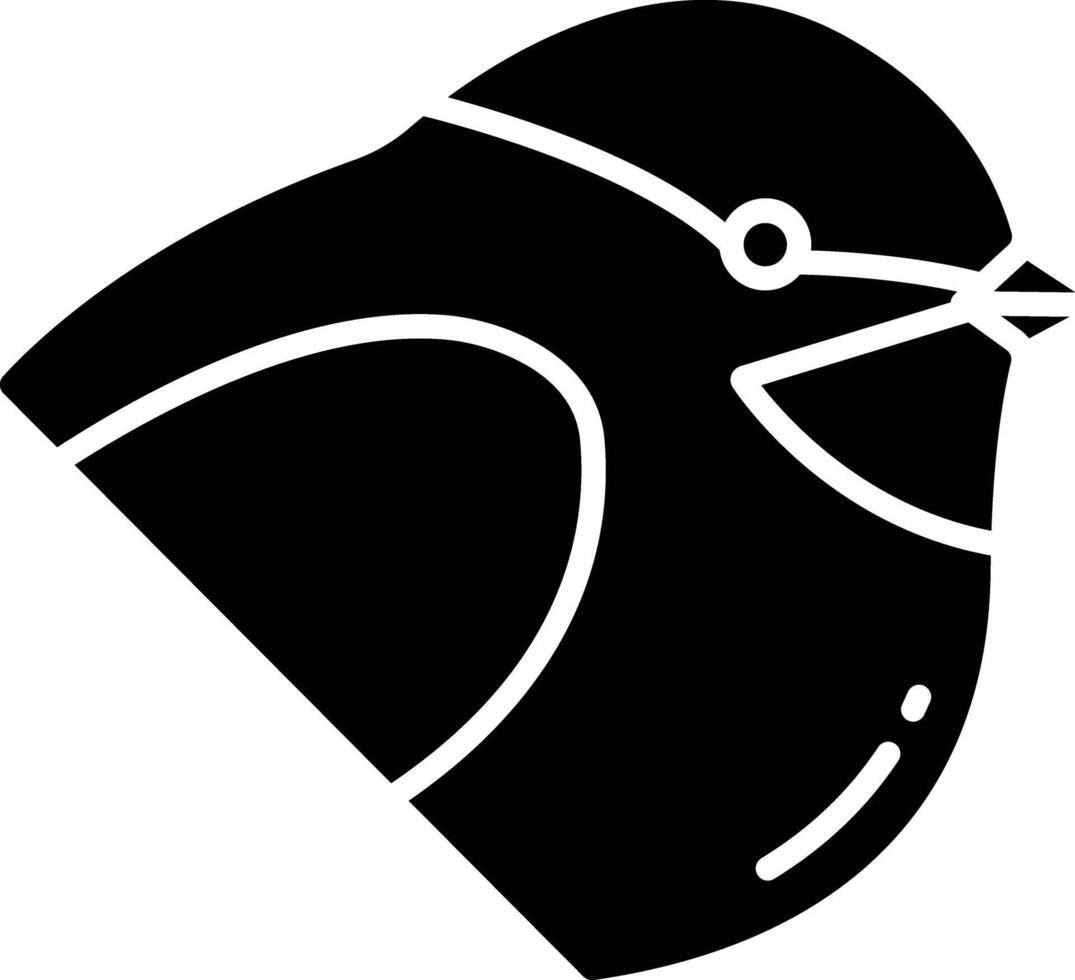 Chickadee bird solid glyph illustration vector