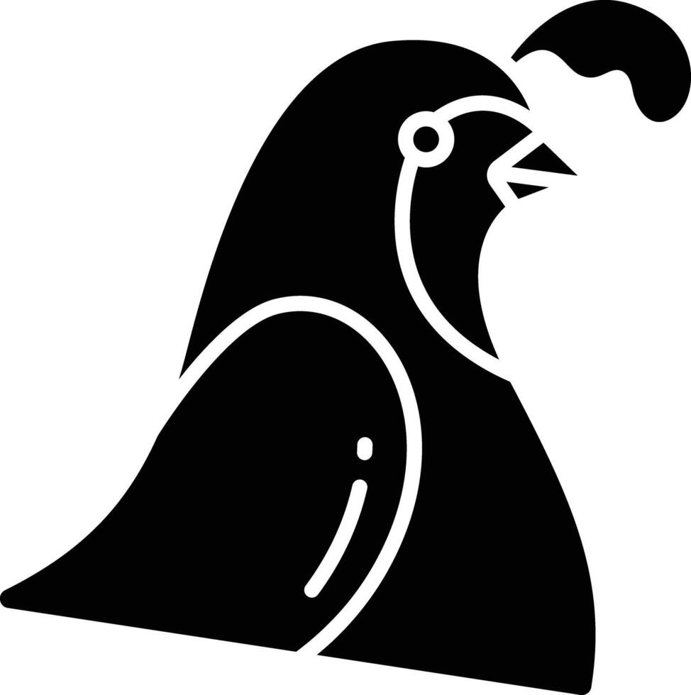 Quail bird solid glyph illustration vector