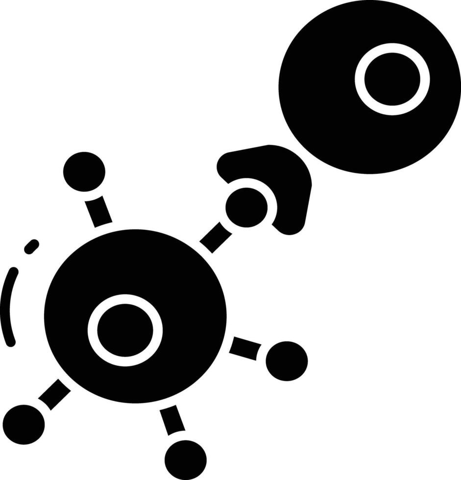 Bio cell signaling solid glyph illustration vector