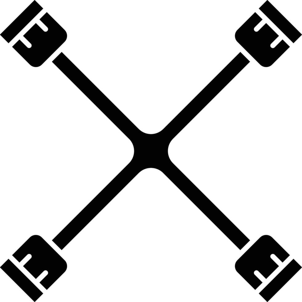 Spanner solid glyph illustration vector