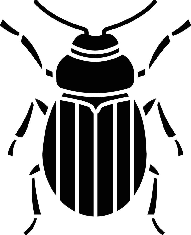 leptinotarsa decemlineata solid glyph illustration vector
