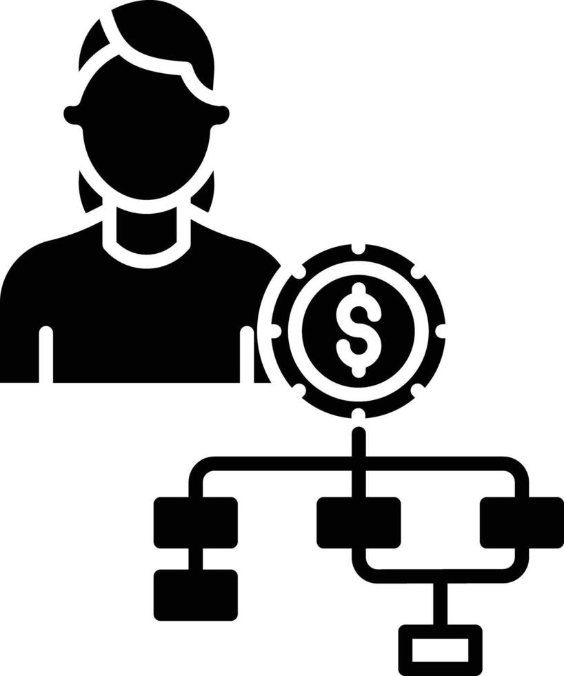 Women Investor solid glyph illustration vector