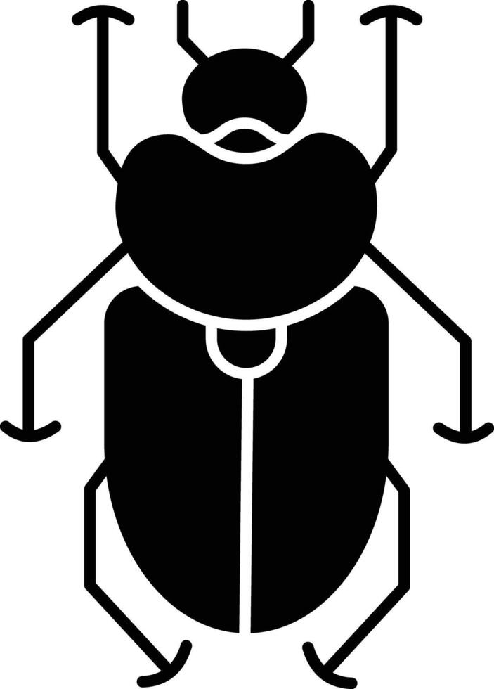Beetle solid glyph illustration vector