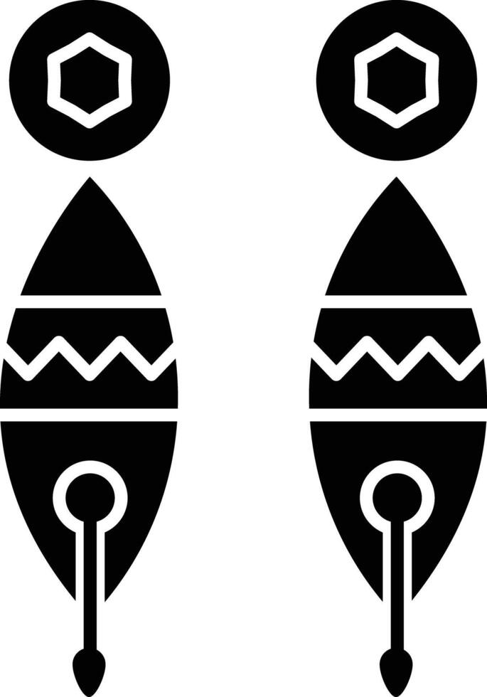 Earrings solid glyph illustration vector
