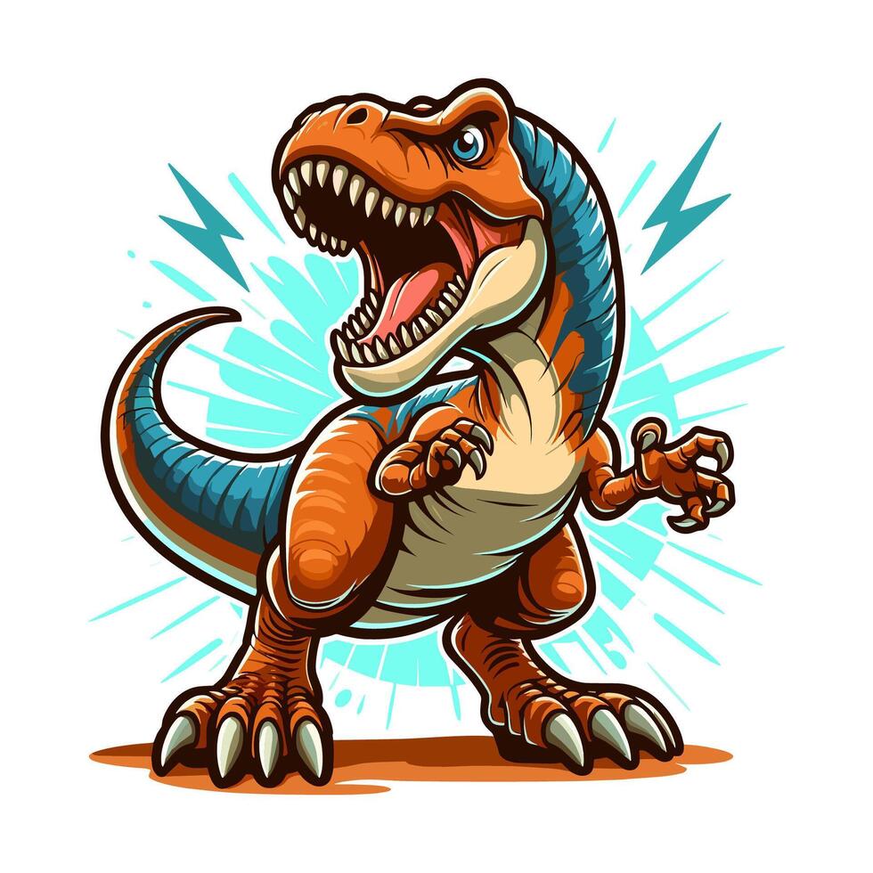 Tyranosaurus rex t-rex illustration tshirt design vector