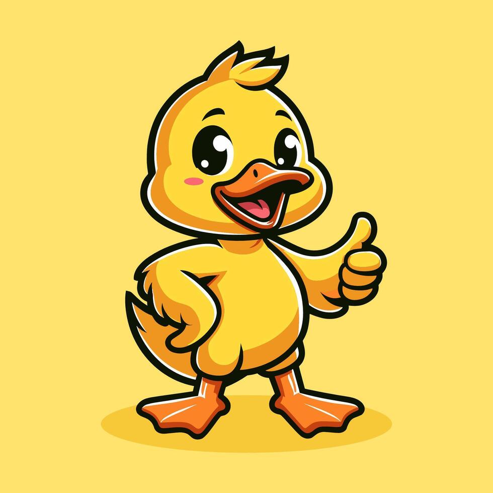 A cartoon duck mascot logo illustration vector