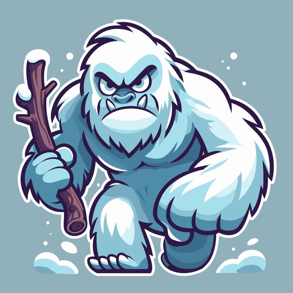 A cartoon yetti mascot illustration vector