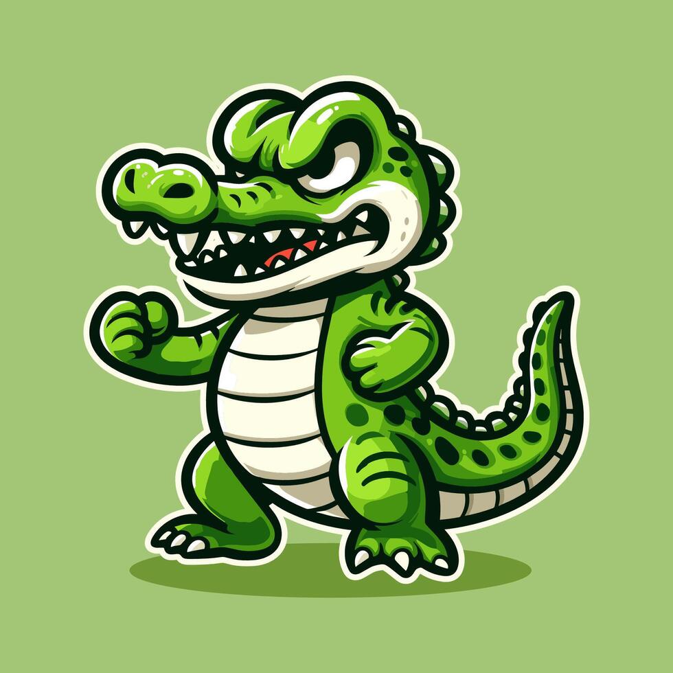 A cartoon crocodile mascot logo illustration vector