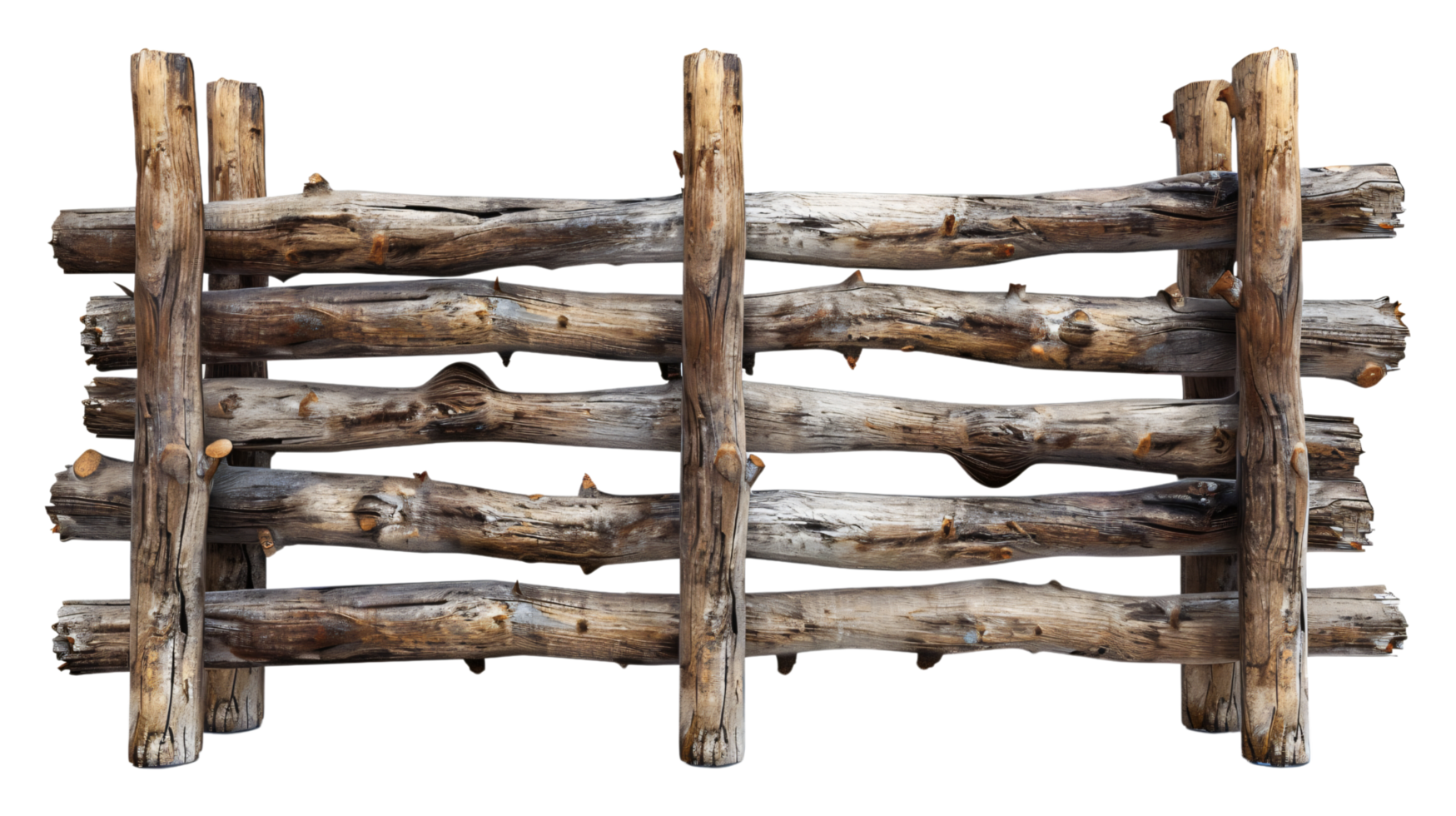 Wooden fence at ranch isolated over transparent background png