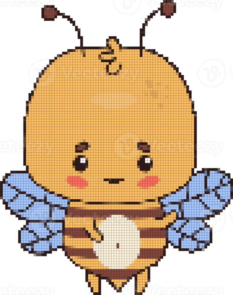 Cute bee pixel-art png