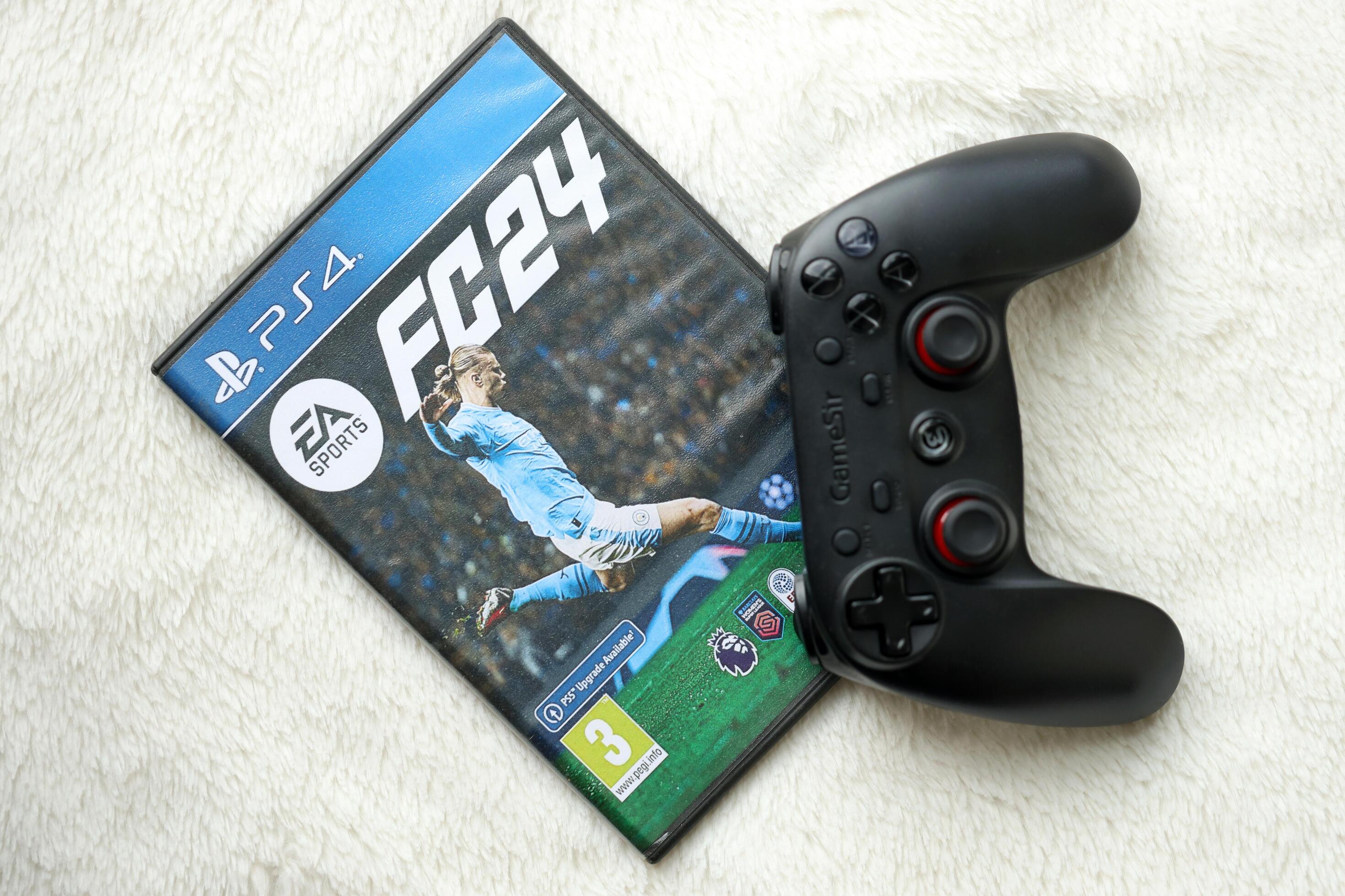 KYIV, UKRAINE - JUNE 26, 2024 FC24 Fifa soccer PS4 game disc