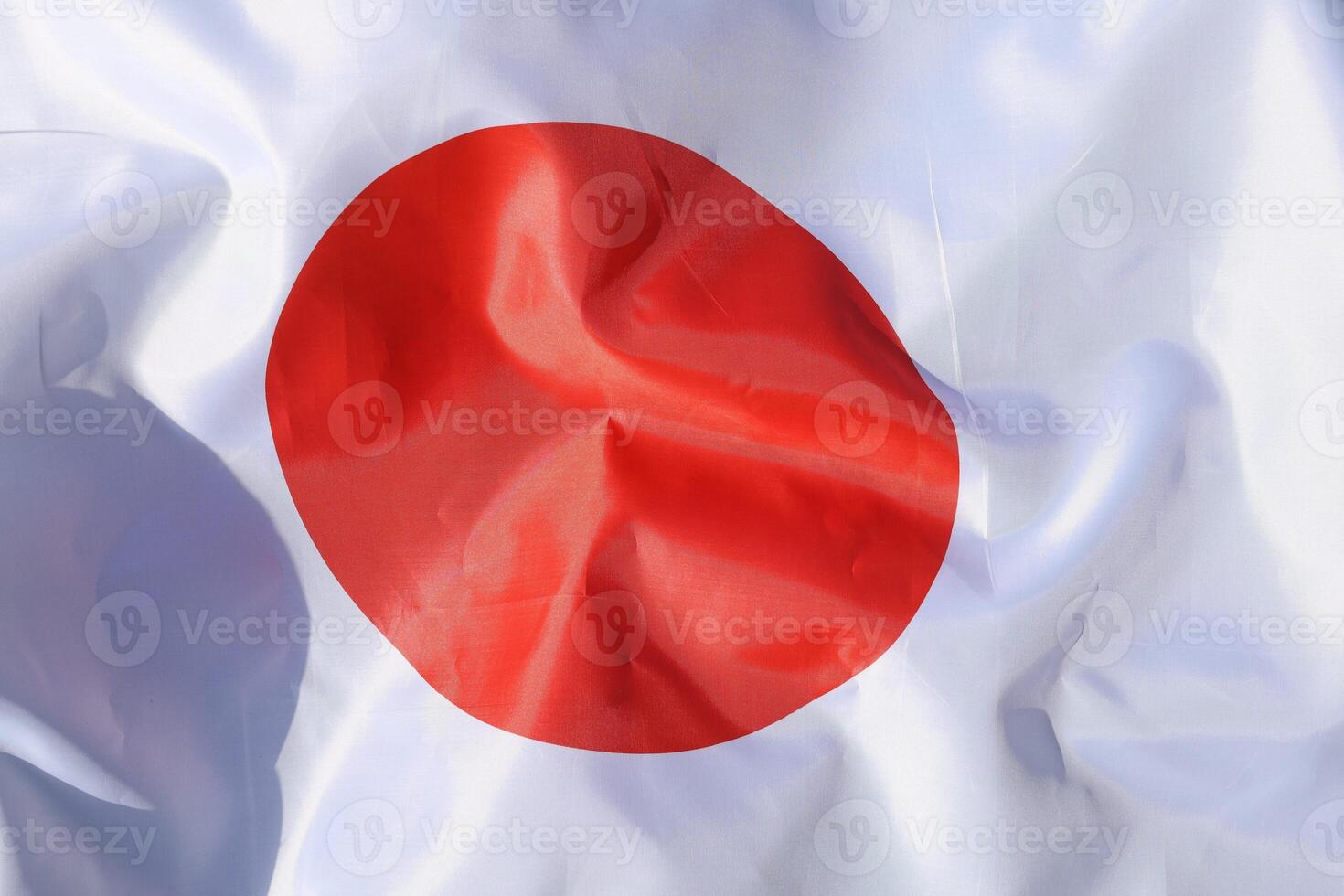 Japan silk flag close-up photo