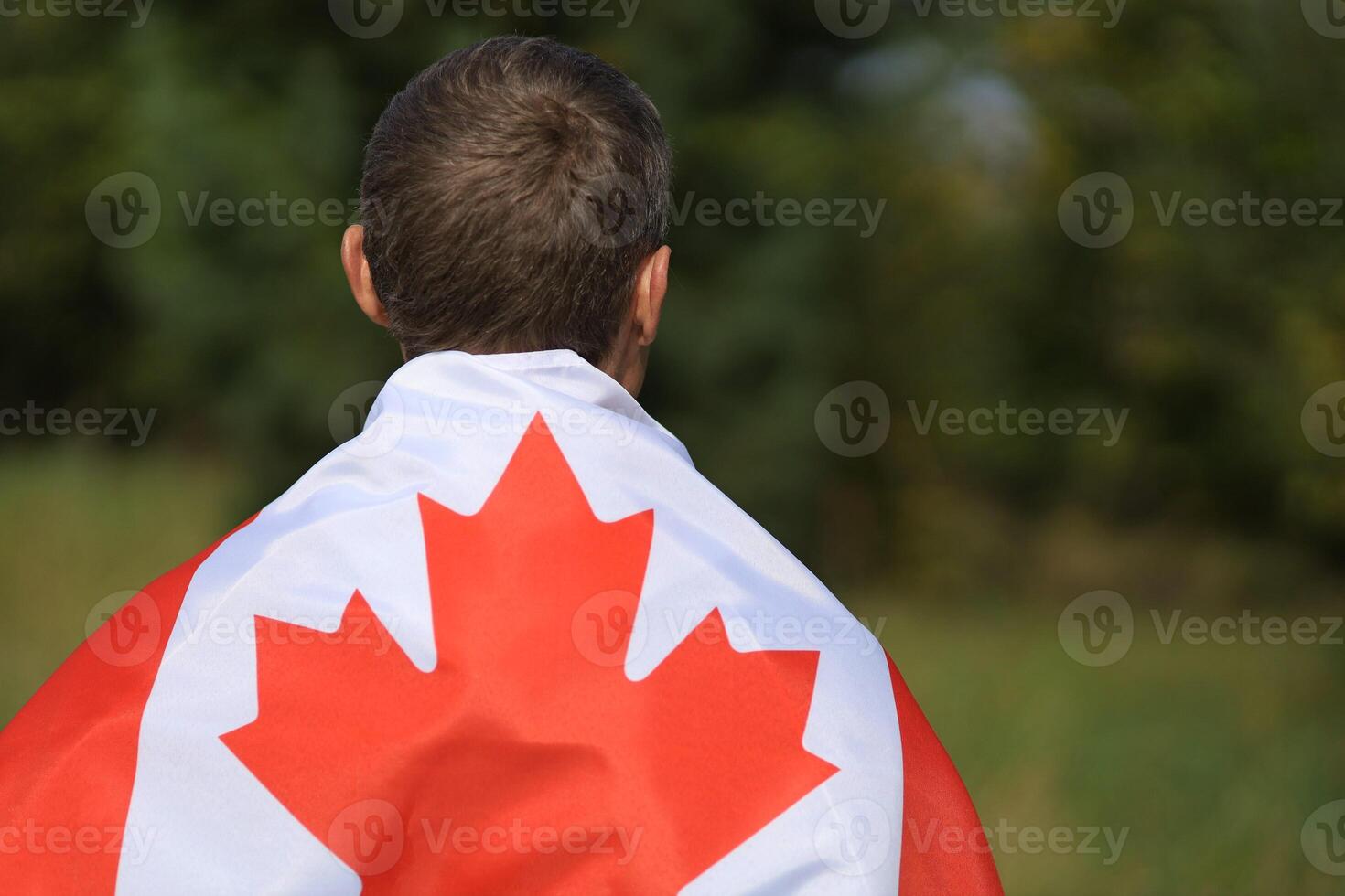 Canada flag on the shoulders photo