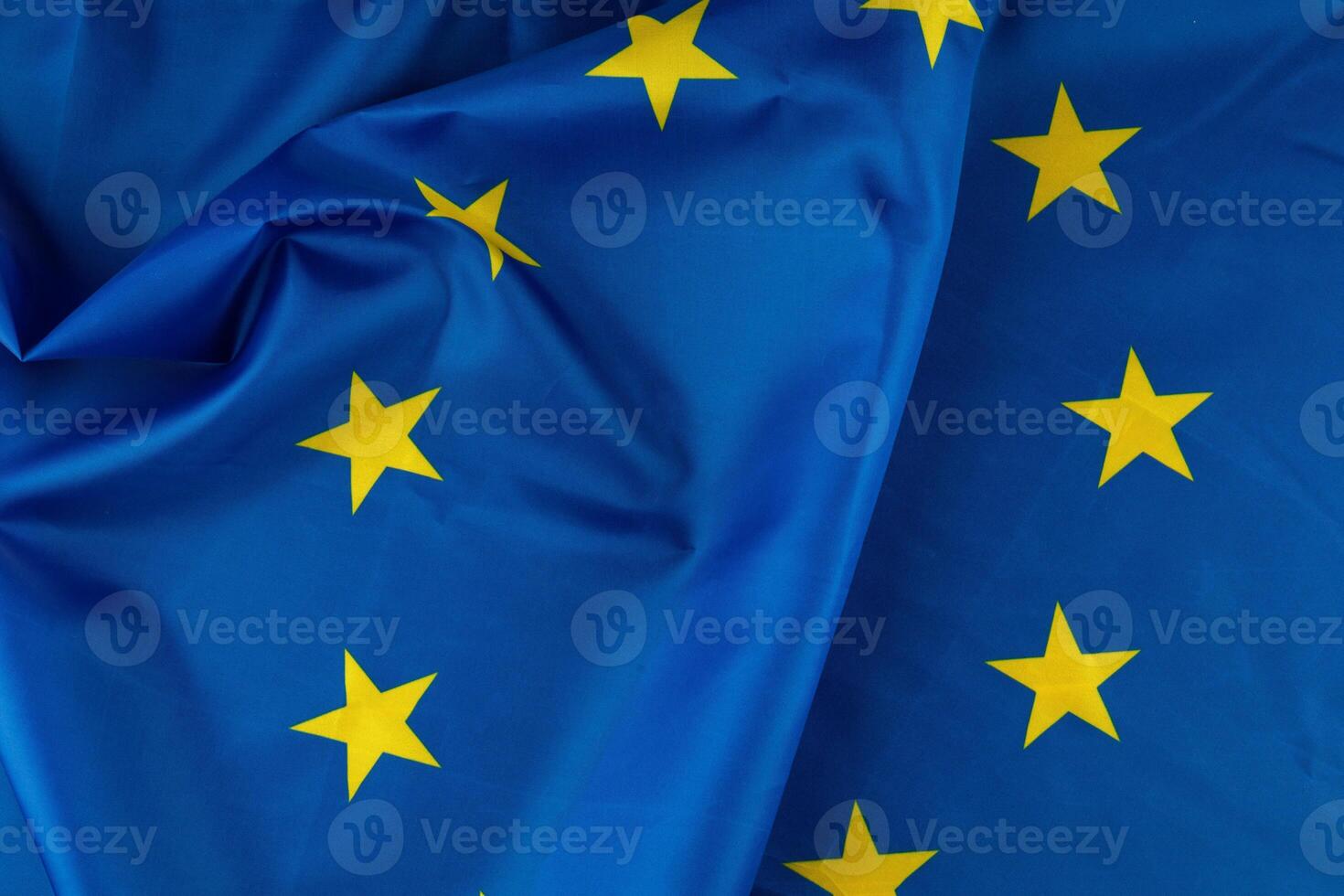 EU silk flag close up photo
