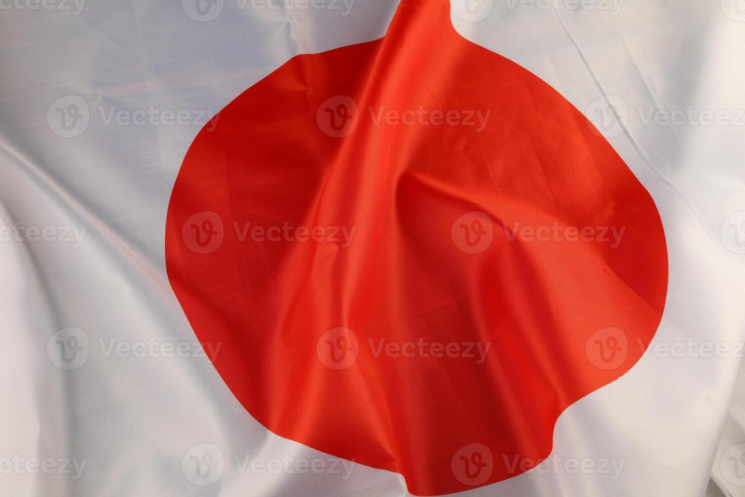 Japan silk flag close up photo