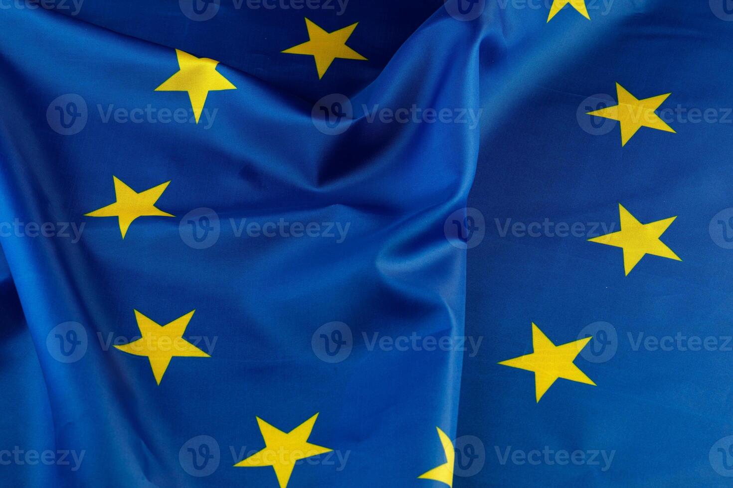 EU silk flag close up photo