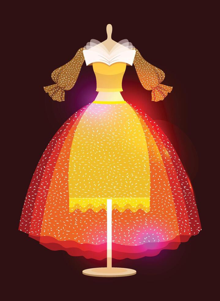 Wedding dress design dark Background. white dresses for brides in different styles. vector