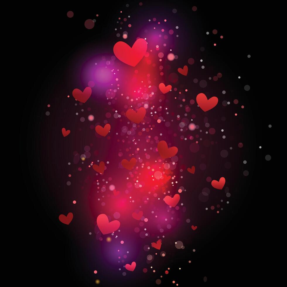 Red Heart with Black Background vector